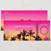 PixDezines Boarding Pass + Tropical Sunset A-Bay Kaart (Voorkant / Achterkant)