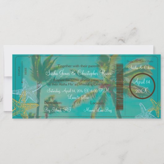 PixDezines boardingpass strand Kaart (Voorkant)