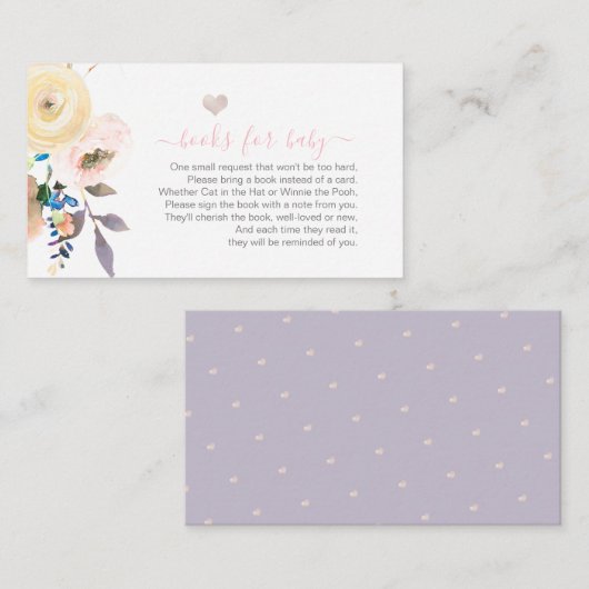 PixDezines Boekaanvraag, Pastel Tuin Rozen Informatiekaartje (Voorkant / Achterkant)