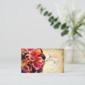 PixDezines  boeket, bloemisten/doe-het-zelf kleure Visitekaartje (Staand voorkant)