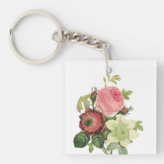 PixDezines boeket clementine, anemoon Sleutelhanger (Voorkant)