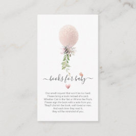 PixDezines Boekverzoek, Glitter blushRose Ballon Informatiekaartje