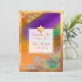 PixDezines Boho Abstract Bat Mitzvah Kaart (Staand voorkant)