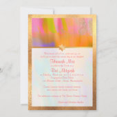 PixDezines Boho Abstract Bat Mitzvah Kaart (Achterkant)