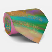 PixDezines Boho Abstracte Waterverf Stropdas (Opgerold)