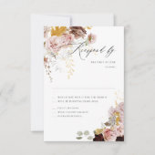 PixDezines Boho Autumn Flowers Blush Burgundy RSVP (Voorkant)