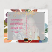 PixDezines Boho Bloemen Waterverf Opslaan Datum Aankondigingskaart (Achterkant)