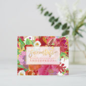 PixDezines Boho Bloemen Waterverf Opslaan Datum Aankondigingskaart (Staand voorkant)