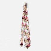 PixDezines Boho Blush Burgundy Watercolor Bloemen Stropdas (Achterkant)