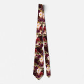 PixDezines Boho Blush Burgundy Watercolor Bloemen Stropdas (Voorkant)