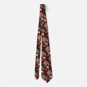 PixDezines Boho Blush Burgundy Waterverf Bloemen Stropdas (Achterkant)