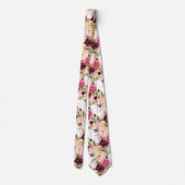PixDezines Boho Blush Burgundy Waterverf Flowers Stropdas (Achterkant)
