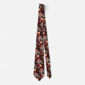 PixDezines Boho Blush Burgundy Waterverf Flowers Stropdas (Voorkant)