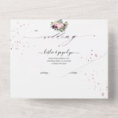 PixDezines Boho Burgundy Pink Peonies All In One Uitnodiging (Achterkant)