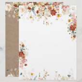 PixDezines Boho Garden Flowers Couple Monogram Briefhoofd (Voorkant / Achterkant)
