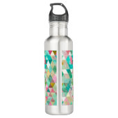 PixDezines Boho Geometric / Triangles Pattern Waterfles (Achterkant)