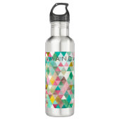 PixDezines Boho Geometric / Triangles Pattern Waterfles (Voorkant)