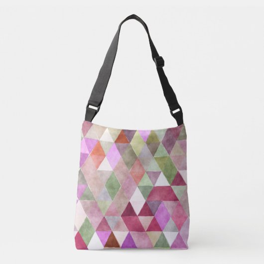 PixDezines Boho geometrisch / driehoeken patroon Crossbody Tas (Voorkant)