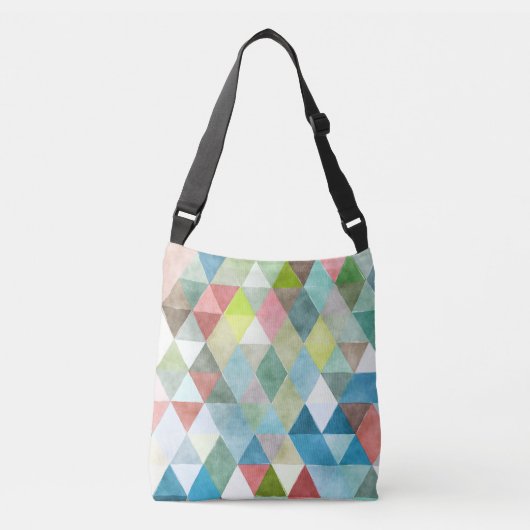 PixDezines Boho geometrisch / driehoeken patroon Crossbody Tas (Voorkant)