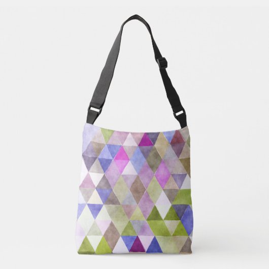 PixDezines Boho geometrisch / driehoeken patroon Crossbody Tas (Voorkant)