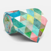 PixDezines Boho Geometrisch/verstelbare driehoeken Stropdas (Opgerold)