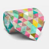 PixDezines Boho Geometrisch/verstelbare driehoeken Stropdas (Opgerold)