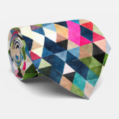 PixDezines Boho Geometrische/ verstelbare driehoek Stropdas (Opgerold)