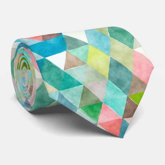 PixDezines Boho Geometrische/verstelbare driehoeke Stropdas (Opgerold)