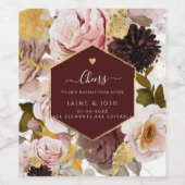 PixDezines Boho H2 Herfst Garden Flowers Napkins W Wijn Etiket (Enkel label)