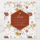 PixDezines Boho H2 Herfst Garden Flowers Napkins Wijn Etiket (Enkel label)