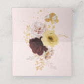 PixDezines Boho Herfst Blozende Rozen Burgundy Kle Plaatskaartje (Binnenkant ongevouwen)