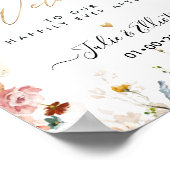 PixDezines Boho Herfsttuin Bloemen Welkomstbord Poster (Hoek)