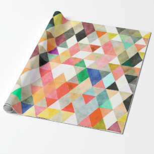 PixDezines Boho Watercolor Driehoeken/Geometrisch Cadeaupapier