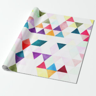 PixDezines Boho Watercolor Driehoeken/Geometrisch Cadeaupapier