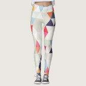 PixDezines Boho Watercolor Geometrisch/Driehoeken Leggings (Voorkant)