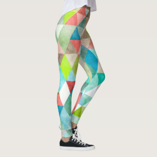PixDezines Boho Watercolor Geometrisch/Driehoeken Leggings
