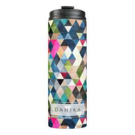 PixDezines Boho Watercolor Geometrisch/Driehoeken Thermosbeker