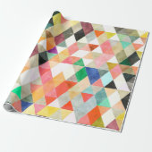 PixDezines Boho Waterverf Driehoeken/Geometrisch Cadeaupapier (Uitgerold)