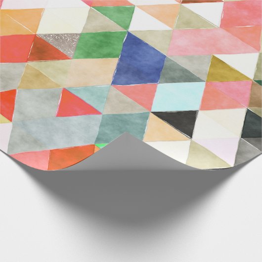PixDezines Boho Waterverf Driehoeken/Geometrisch Cadeaupapier (Hoek)