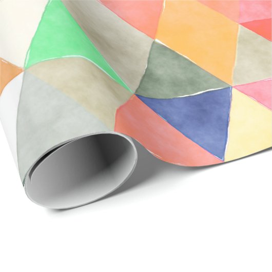 PixDezines Boho Waterverf Driehoeken/Geometrisch Cadeaupapier (Rol Hoek)