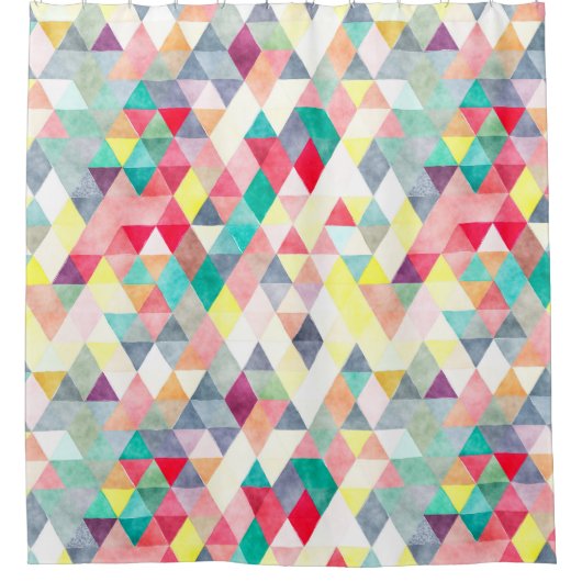 PixDezines Boho Waterverf Geometric Douchegordijn (Voorkant)