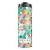 PixDezines Boho Waterverf Geometric/Triangles Thermosbeker (Voorkant)