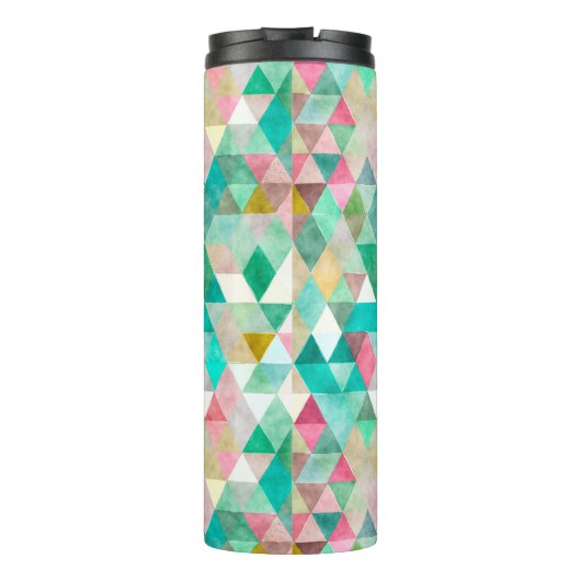 PixDezines Boho Waterverf Geometric/Triangles Thermosbeker (Achterkant)