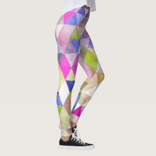PixDezines Boho Waterverf Geometrisch/Driehoeken Leggings