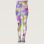 PixDezines Boho Waterverf Geometrisch/Driehoeken Leggings (Voorkant)