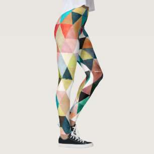 PixDezines Boho Waterverf Geometrisch/Driehoeken Leggings
