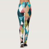 PixDezines Boho Waterverf Geometrisch/Driehoeken Leggings (Achterkant)