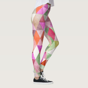 PixDezines Boho Waterverf Geometrisch/Driehoeken Leggings