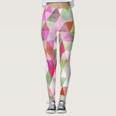 PixDezines Boho Waterverf Geometrisch/Driehoeken Leggings (Voorkant)