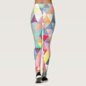 PixDezines Boho Waterverf Geometrisch/Driehoeken Leggings (Achterkant)